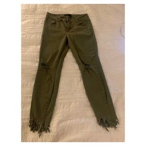 Cello Army Green Ripped Jeans
